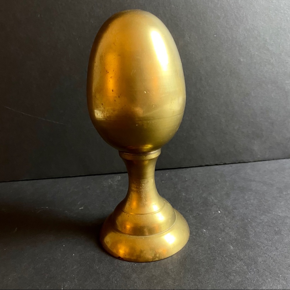 Brass egg shaped obelisk finial